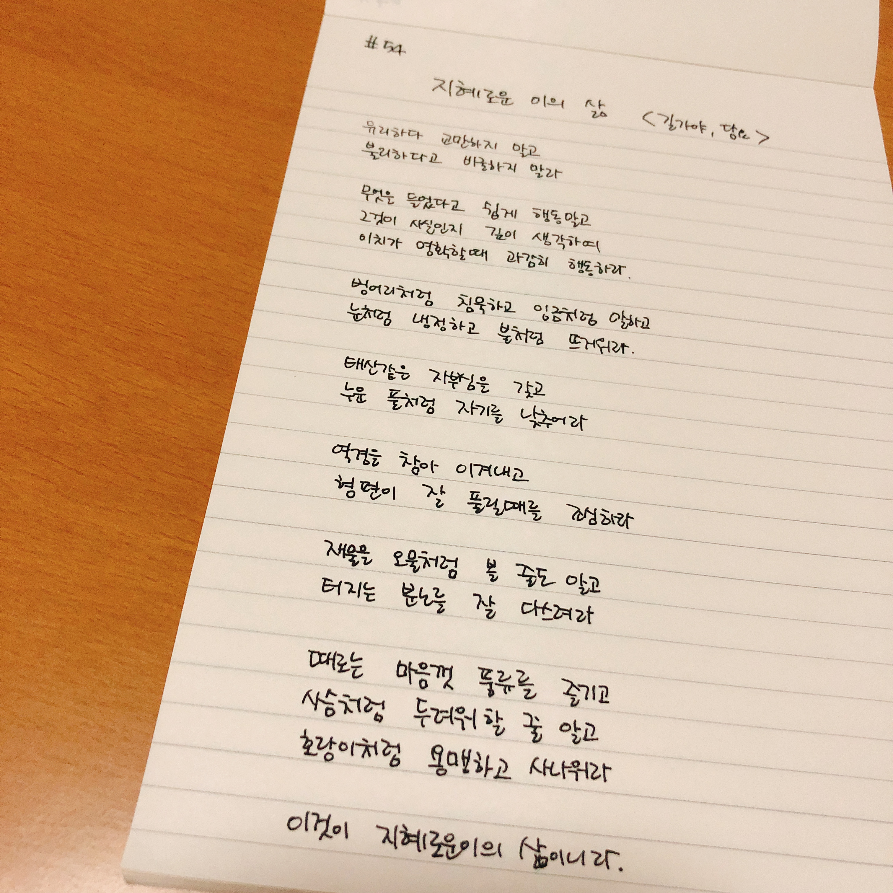지혜로운 이의 삶