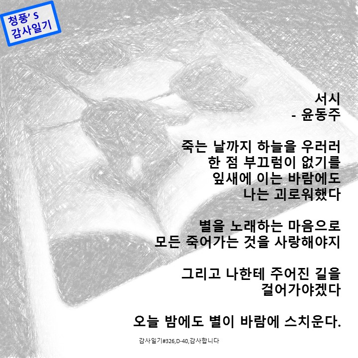 감사일기#326,D-40,감사합니다