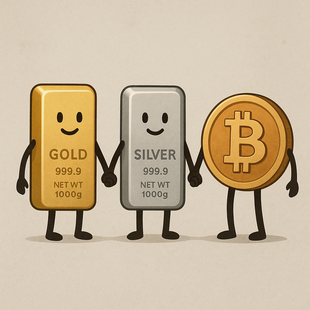 골드&실버&비트코인의 상관 관계