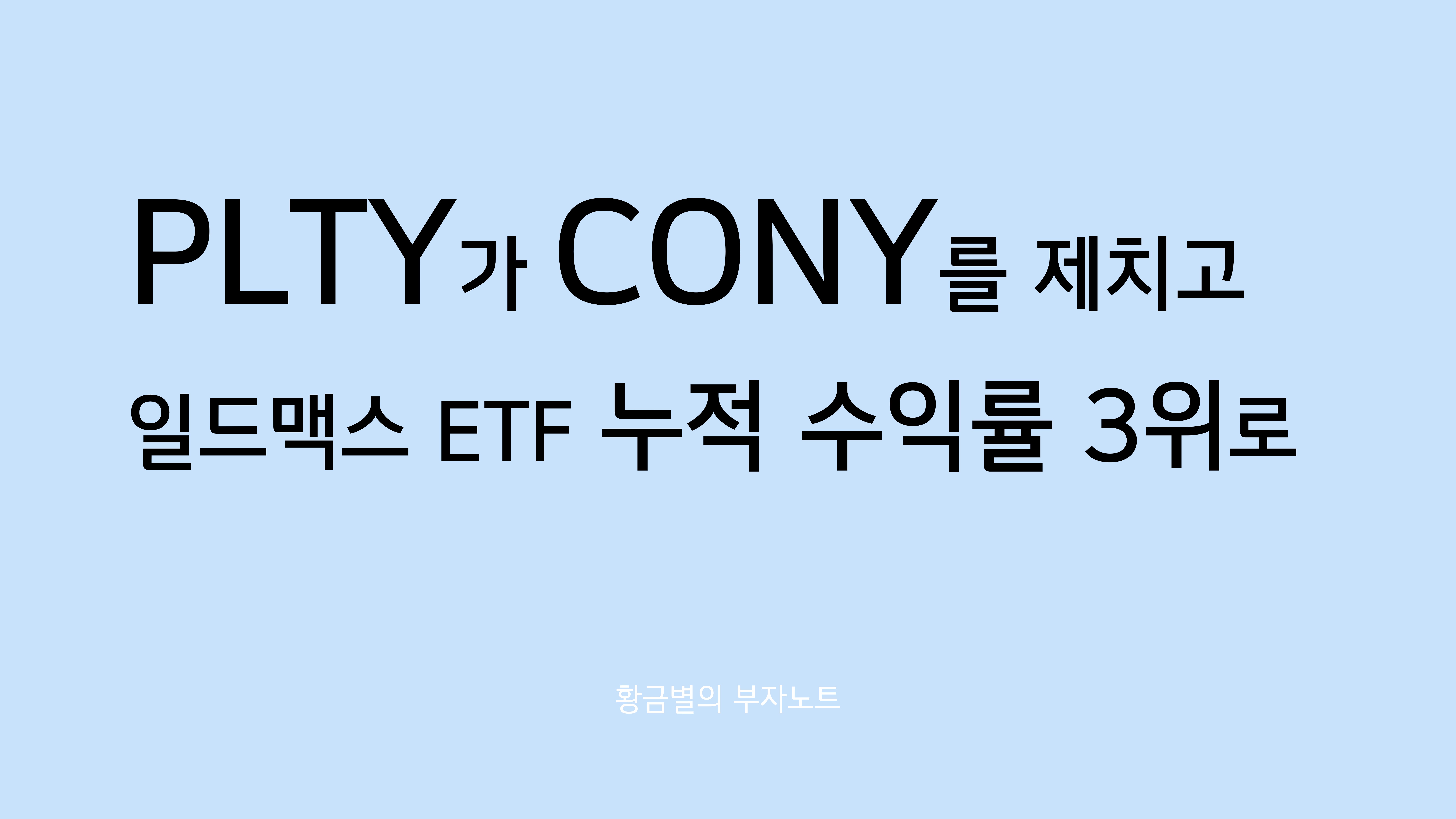 PLTY가 CONY를 제치고 일드맥스 ETF 3위로