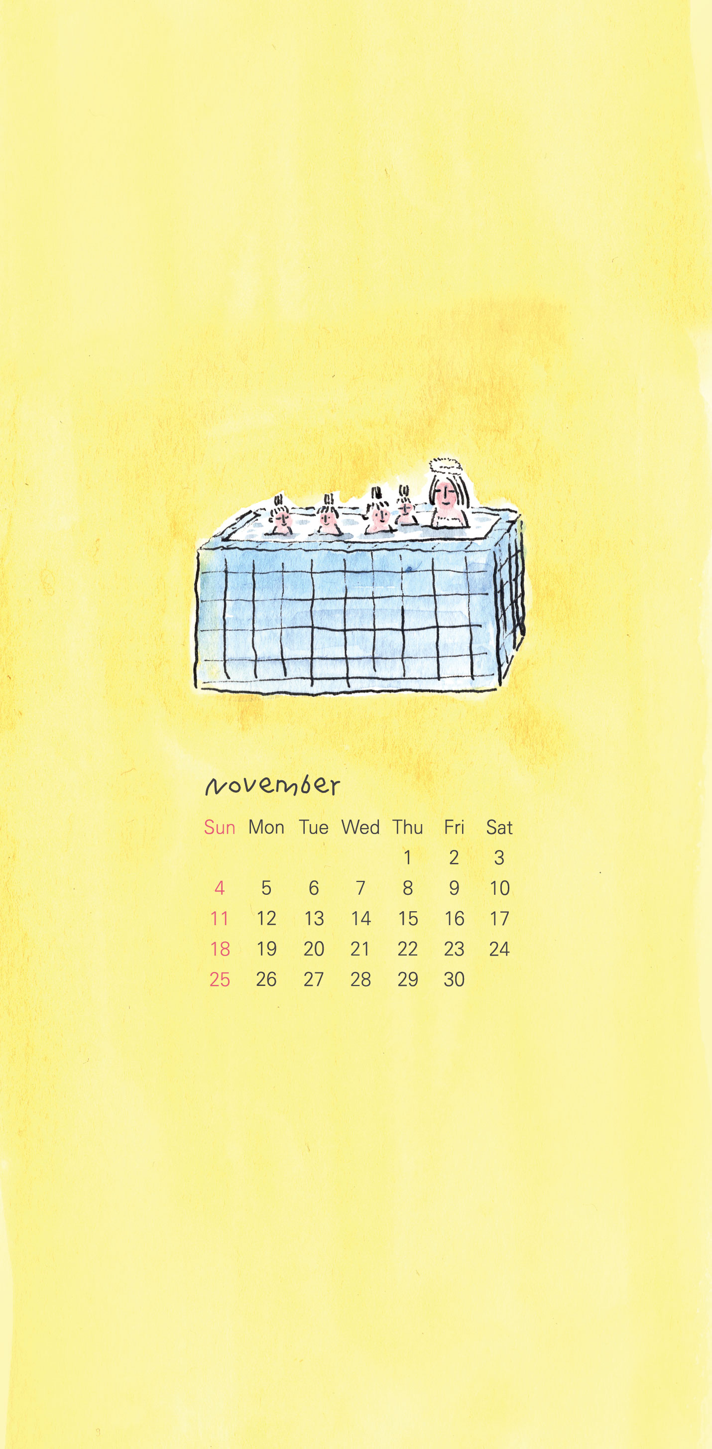 11월의 달력이 왔어요.