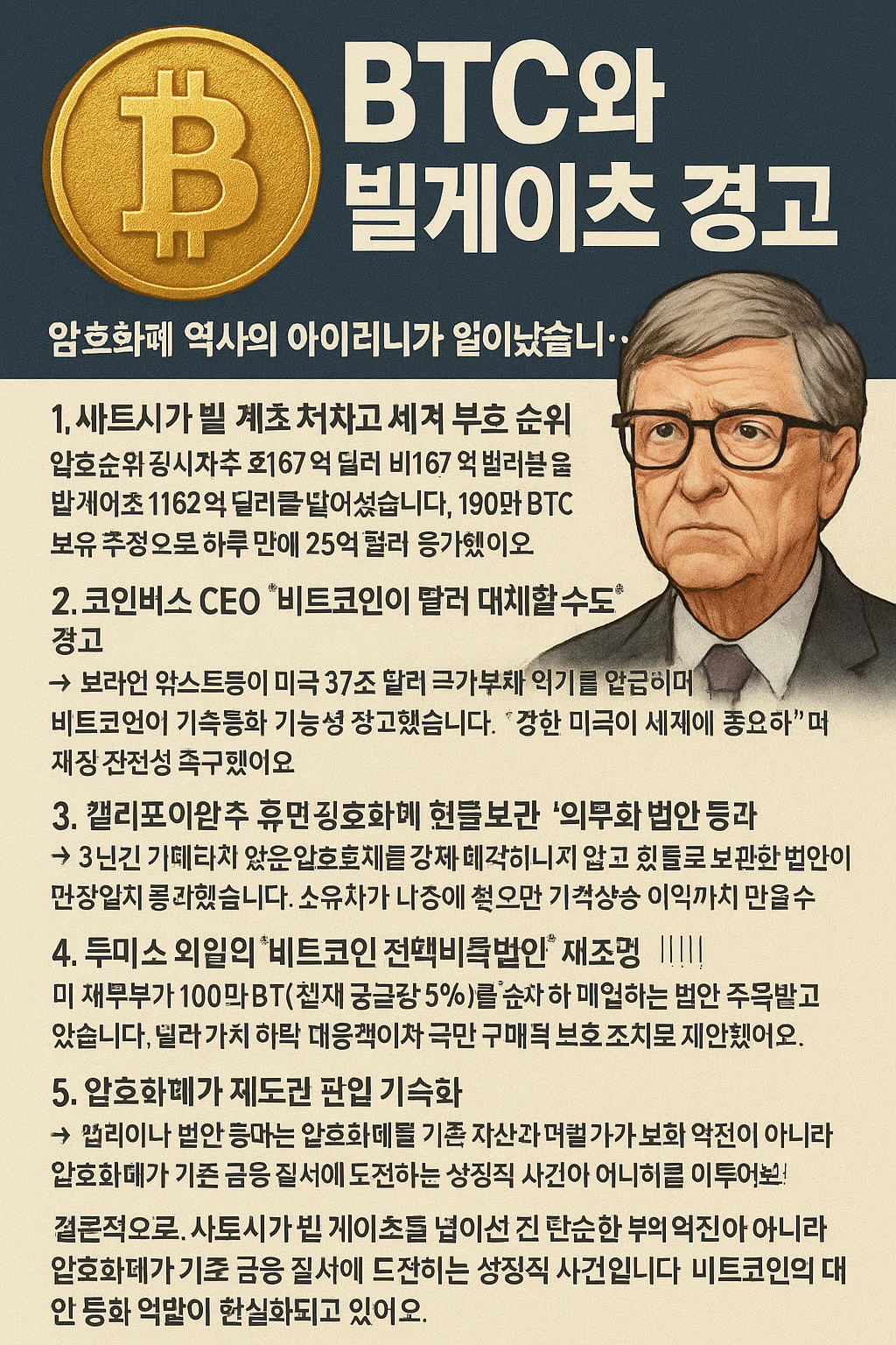 BTC와 빌 게이츠 경고