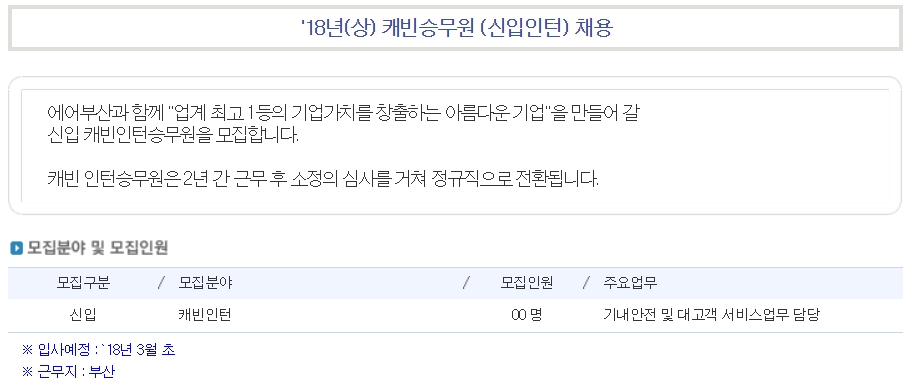 자소서 항목 분석① 에어부산 캐빈인턴 2018 - 자...