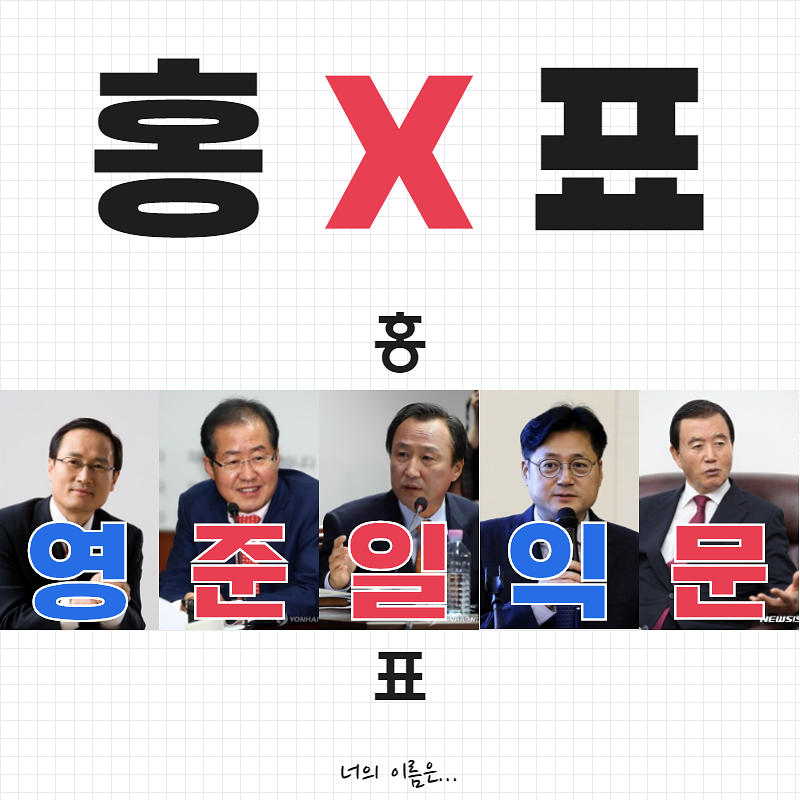 홍표 라인 정리, 홍영표, 홍준표, 홍일표, 홍익표 등