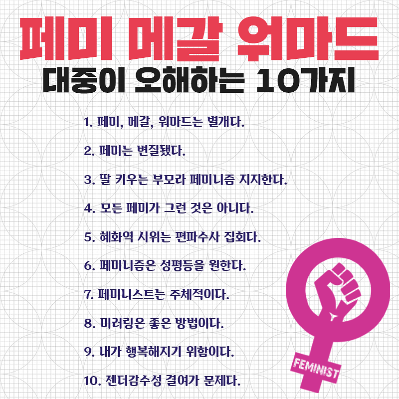 페미 메갈 워마드 - 대중이 오해하는 10가지