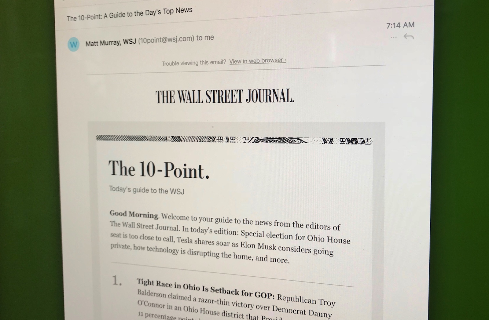 WSJ이 주는 뉴스레터 팁 5가지 - 월스트리트저널은...