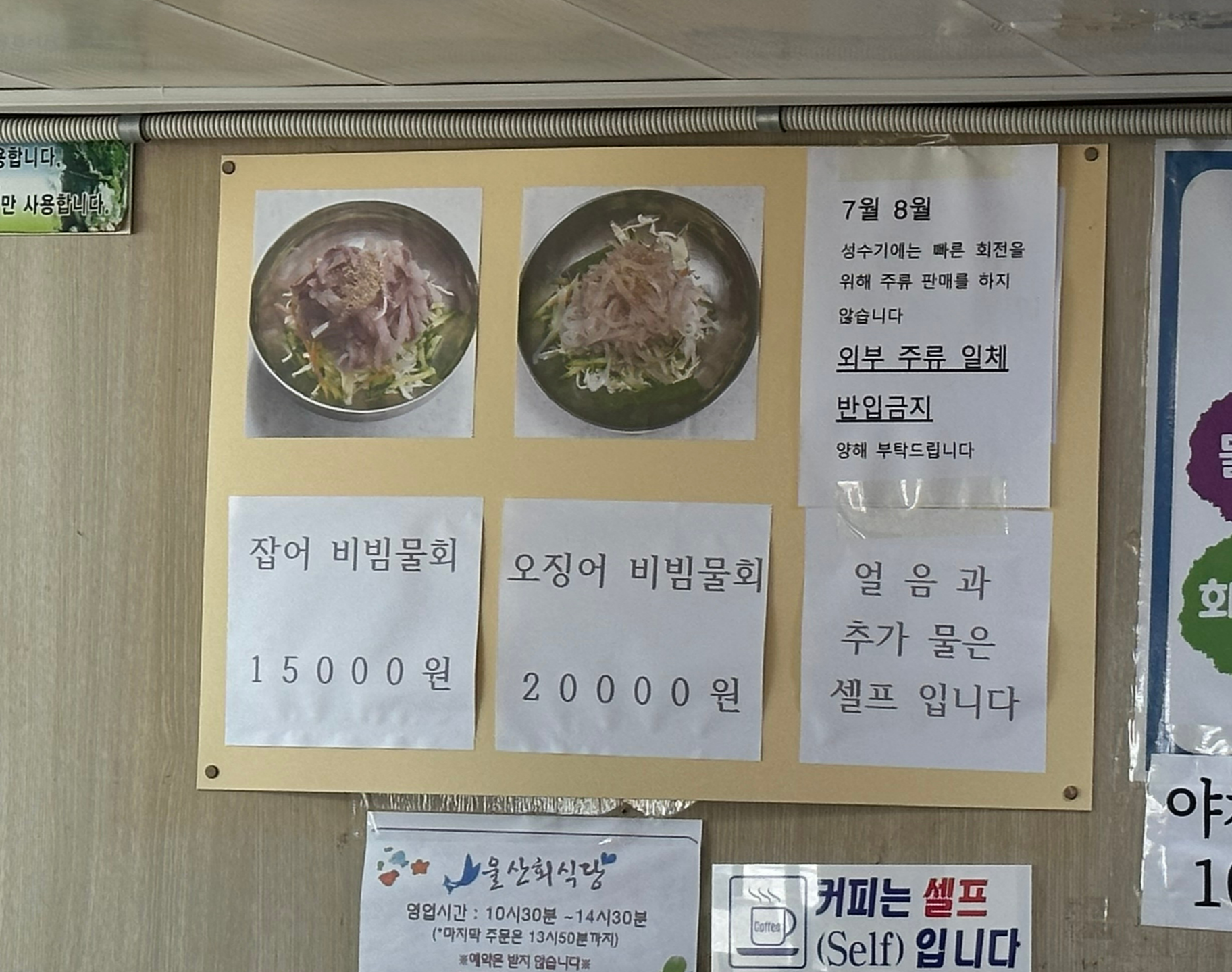 그...울진에서는 자연산 모둠회를 잡어회라고 부르나?