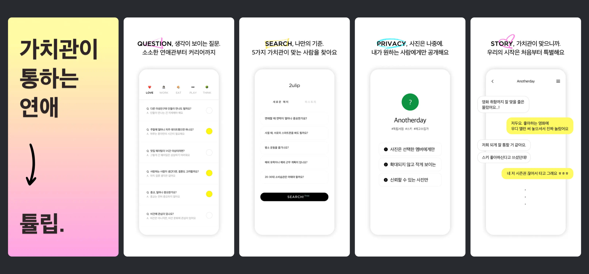 5개의 가치관 소개팅, 튤립