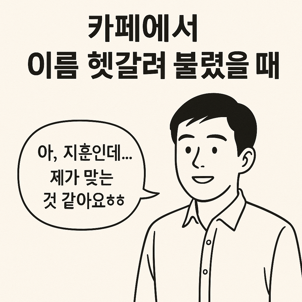 《카페에서 이름 헷갈려 불렸을 때》