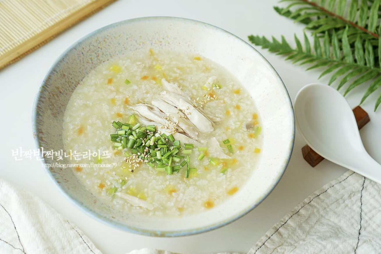 간단한 닭죽 끓이기