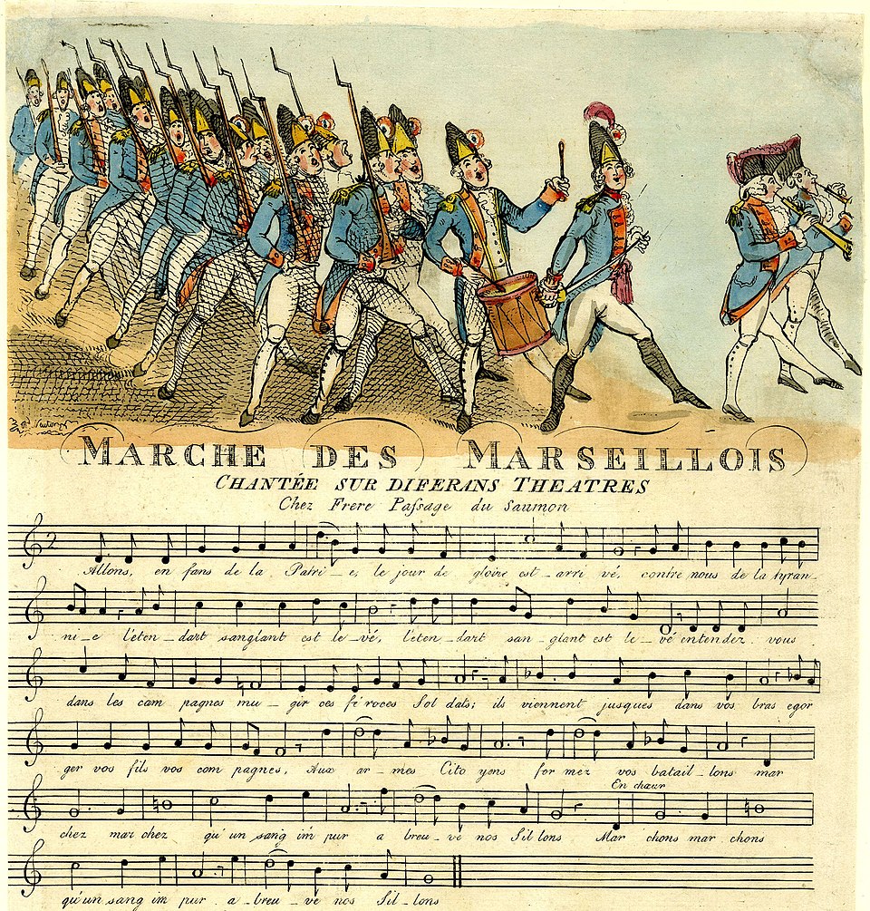 Marche des marsellois, Rechard Newton 작, 1792. “라 마르세예즈”의 원형으로 보인다.