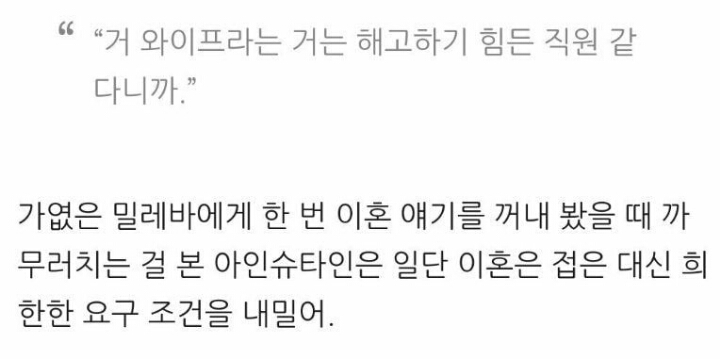 사촌과 바람 피우던 아인슈타인이 이혼 거부하는 부인에게 내건 혼인관계 유지 조건.jpg | 인스티즈