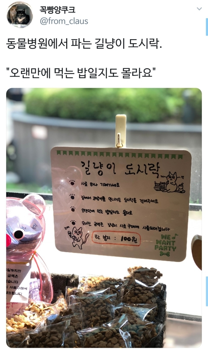 동물병원에서 파는 길냥이 도시락 | 인스티즈