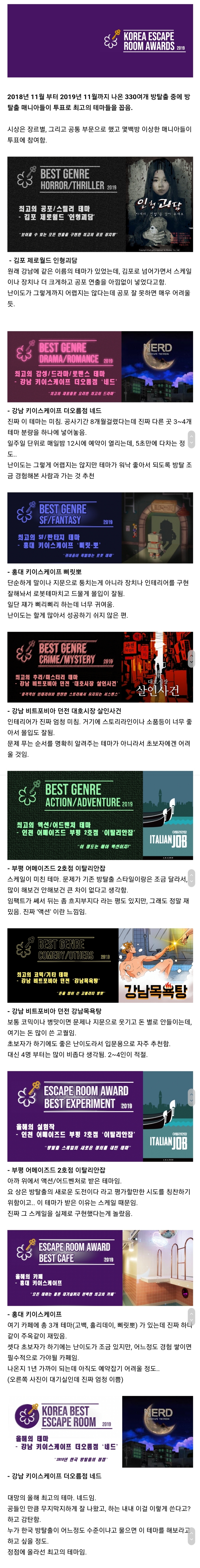 방탈출 매니아들이 꼽은 2019년 최고의 방탈출 리스트 | 인스티즈