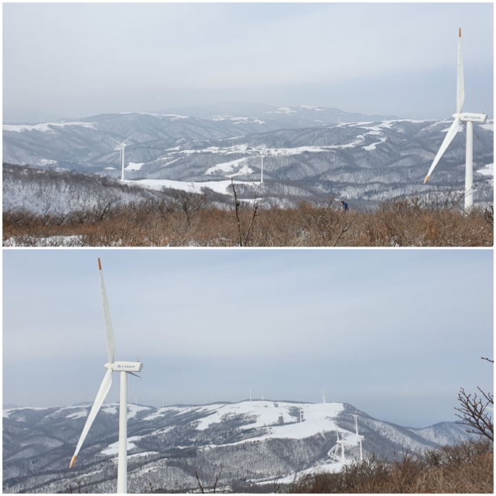 정상에서 바라본 오대산 방향 이미지