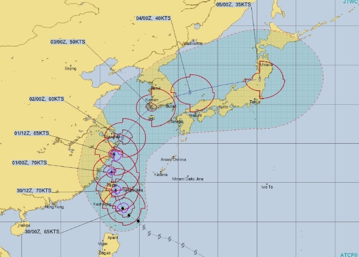 제 18호 태풍 미탁 예상 진로...한국 - 중국➡️진도➡️대구➡️포항/미국 - 대만➡️진도➡️포항➡️일본/일본 - 대만,중국 상륙X➡️해남➡️포항 (16:00) | 인스티즈