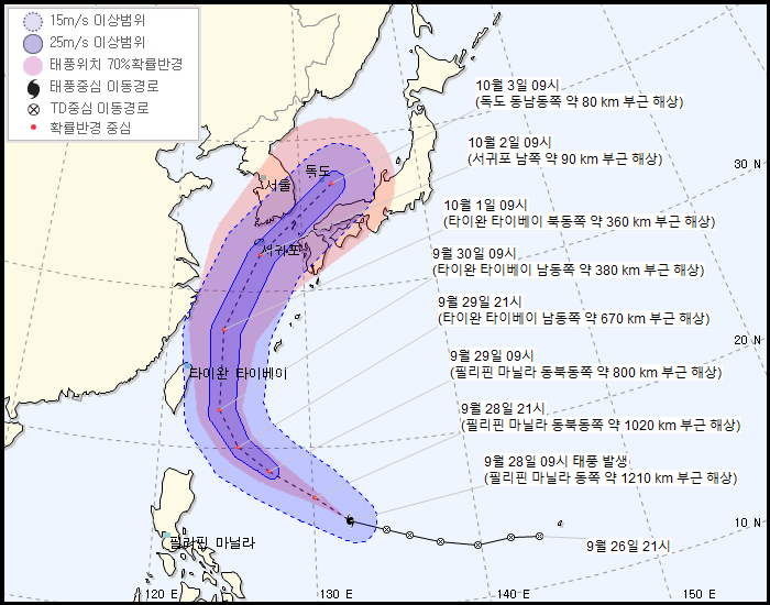 제 18호 태풍 미탁 예상 진로...한국, 일본 - 최대풍속 초속 35m/s이상으로 대한해협 통과/미국 - 일본 북쪽 해상 통과 (9.28 10:30) | 인스티즈