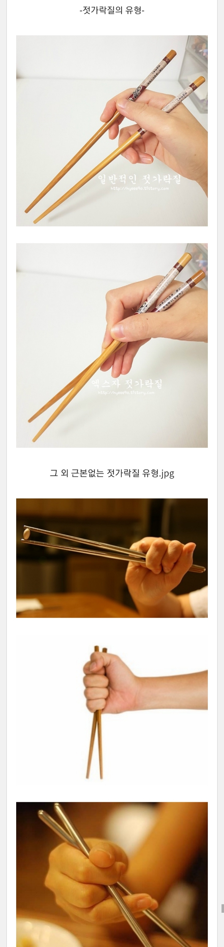 젓가락질 고쳐야한다vs개인의 자유다 | 인스티즈