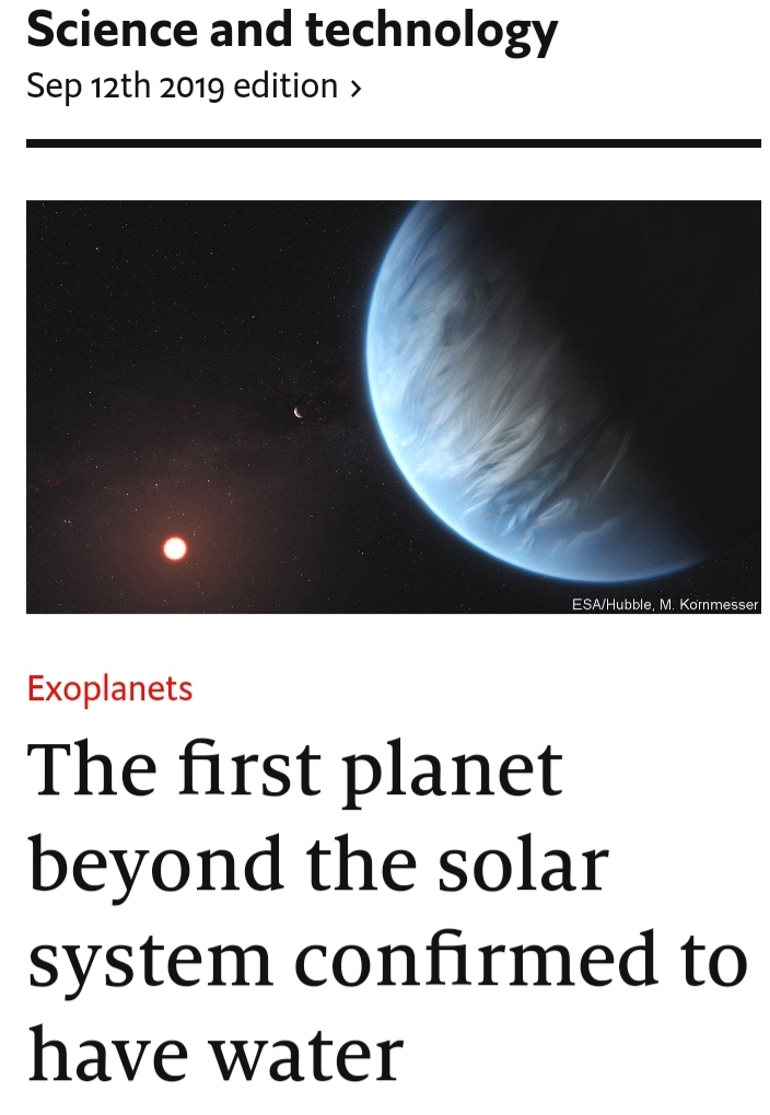 [이코노미스트] 태양계 밖에 물이 있는 행성이 확인됨 | 인스티즈