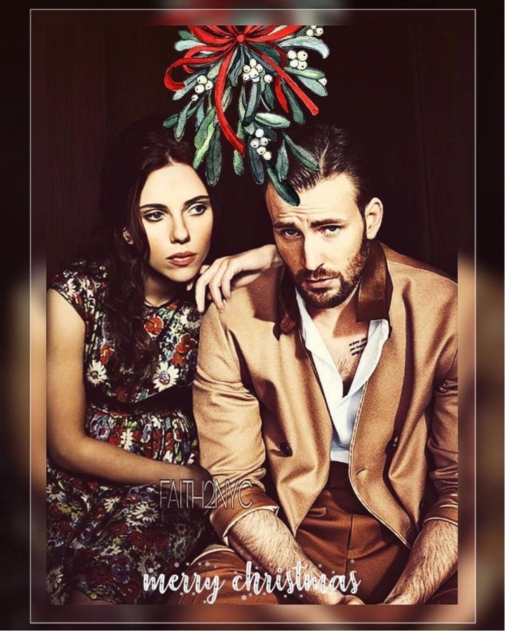크리스 에반스 &amp; 스칼렛 요한슨 커플 크리스마스 팬아트들 | 인스티즈