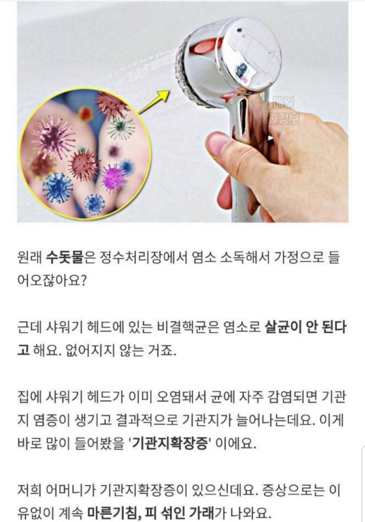 샤워기로 입을 헹구면 안되는 이유 | 인스티즈