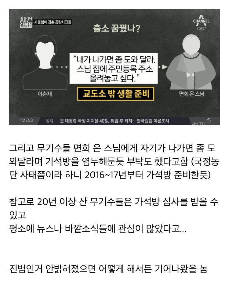 화성 살인사건 유력 용의자 이춘재가 부산교도소에서 맡았던 역할들.jpg | 인스티즈