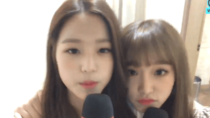 [아이즈원] 원영,예나 안녕하세요 V앱.gif | 인스티즈