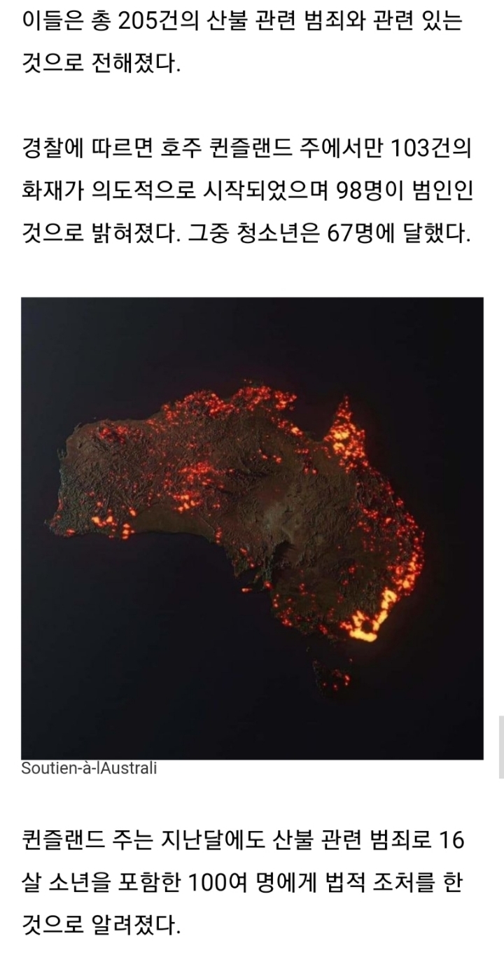 호주 초대형 산불은 방화범 300명이 만들어낸 인재 | 인스티즈