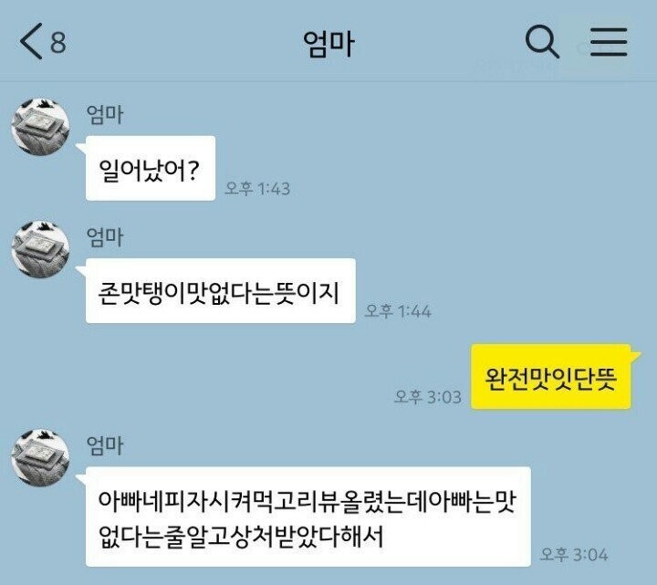 피자 리뷰가 맛없다는 뜻인줄 알고 상처받은 아빠 jpg | 인스티즈