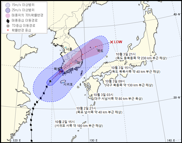 제 18호 태풍 미탁 예상 진로...한국 - 진도➡️전남➡️경상➡️영덕/미국, 일본 - 목포➡️광주➡️전북➡️경북➡️울진 + 몇 시간 내로 전남 상륙 (16:00) | 인스티즈