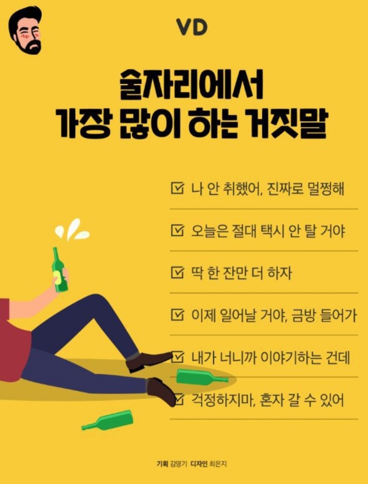 술자리에서 가장 많이 하는 거짓말 | 인스티즈