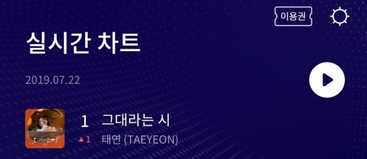 호텔 델루나ost 태연 - 그대라는 시 7대 음원사이트 올킬로 1일차 마감 | 인스티즈