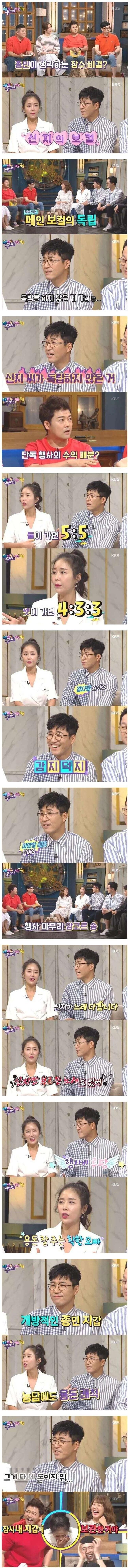 김종민이 신지한테 용돈을 잘 주는 이유 | 인스티즈