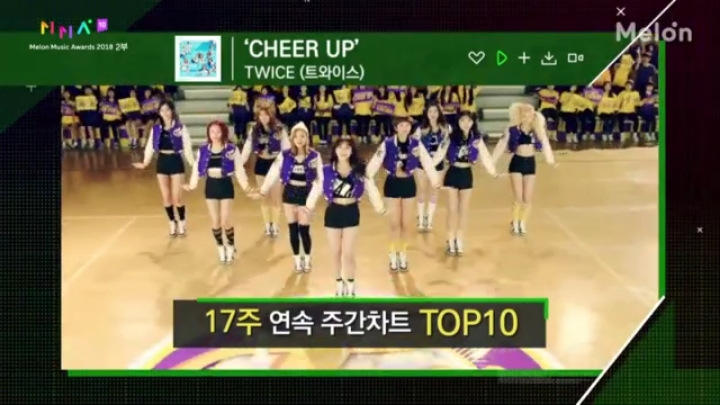 멜론 10주년 가장 사랑받은 노래 TOP10 : 트와이스 - Cheer Up! | 인스티즈