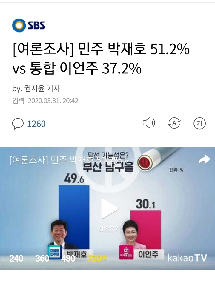 민주 박재호 51.2% vs 통합 이언주 37.2% | 인스티즈