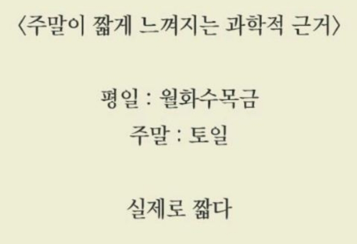 주말이 짧게 느껴지는 진짜 이유 | 인스티즈