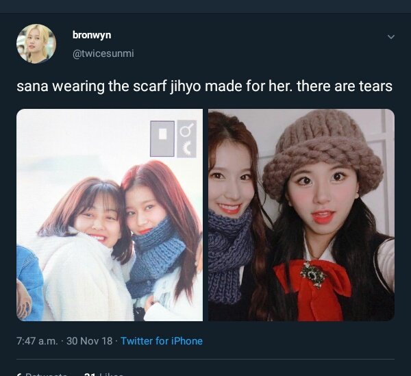 지효가 강다니엘에게 직접 짜준 목도리(+멤버들).jpg | 인스티즈