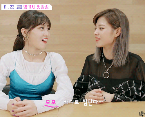 몸으로 썸타는 트와이스 정연&amp;모모.....gif | 인스티즈