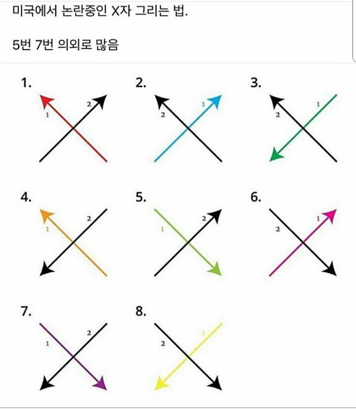 미국에서 논란중이라는 X자 그리는 방법 | 인스티즈