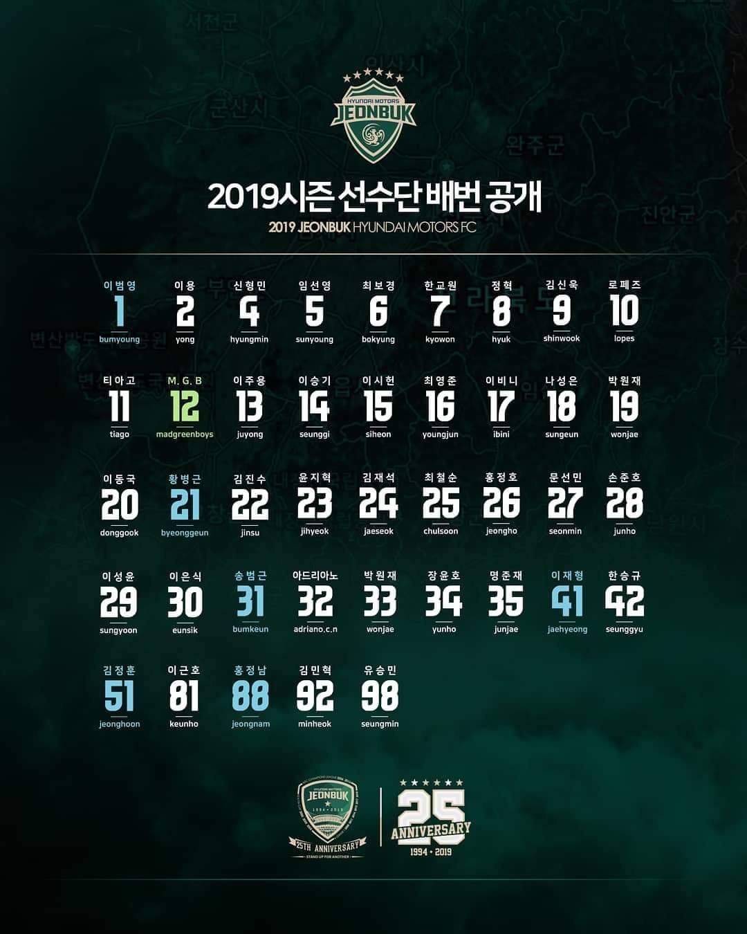  2019 전북 등번호 | 인스티즈