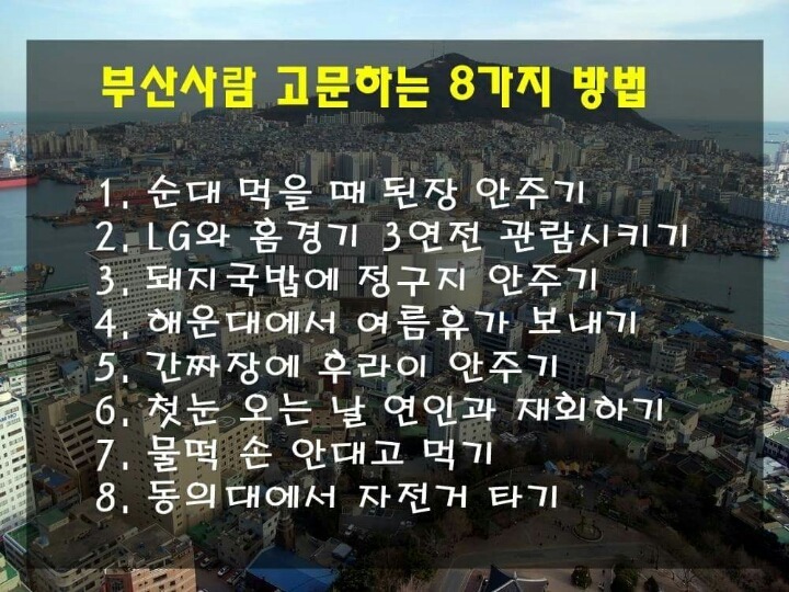 부산사람 고문하는 법 | 인스티즈