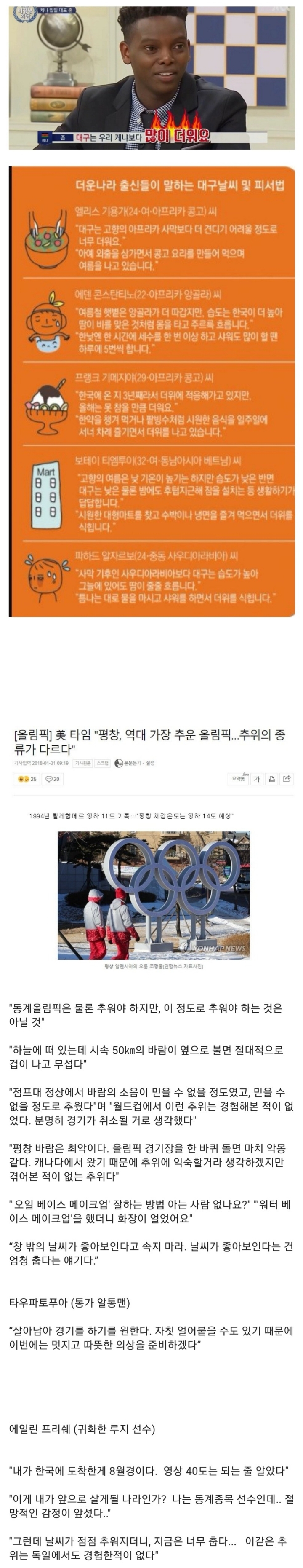 외국인들이 말하는 한국의 여름과 겨울.jpg | 인스티즈