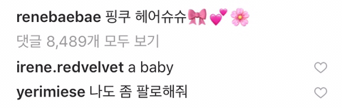 아이린보고 맞팔해달라는 예리 | 인스티즈