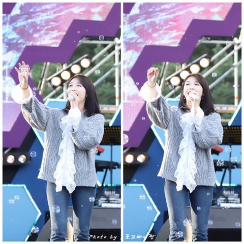 무대 비누방울 효과 속 에이핑크 정은지.jpgif | 인스티즈