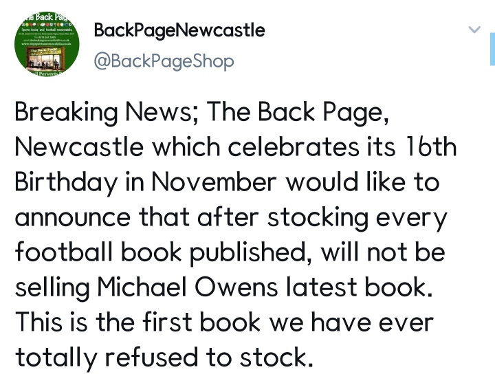 뉴캐슬 비하로 논란 중인 마이클 오웬 자서전 | 인스티즈