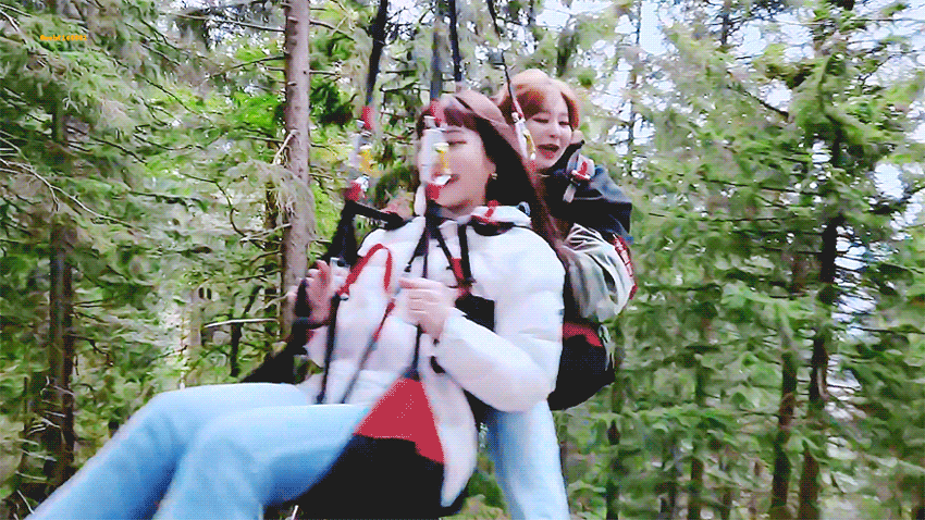 패러글라이딩하고 약간 넋 나간 아이린과 마냥 즐거운 동생들.gif | 인스티즈