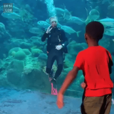 아이들과 춤추는 잠수부.gif | 인스티즈