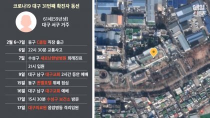 31번 확진자 대구시내 이동 경로.jpg | 인스티즈