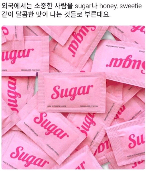 외국에선 소중한 사람들을 달콤한 맛이 나는 걸로 부른대요.jpg | 인스티즈