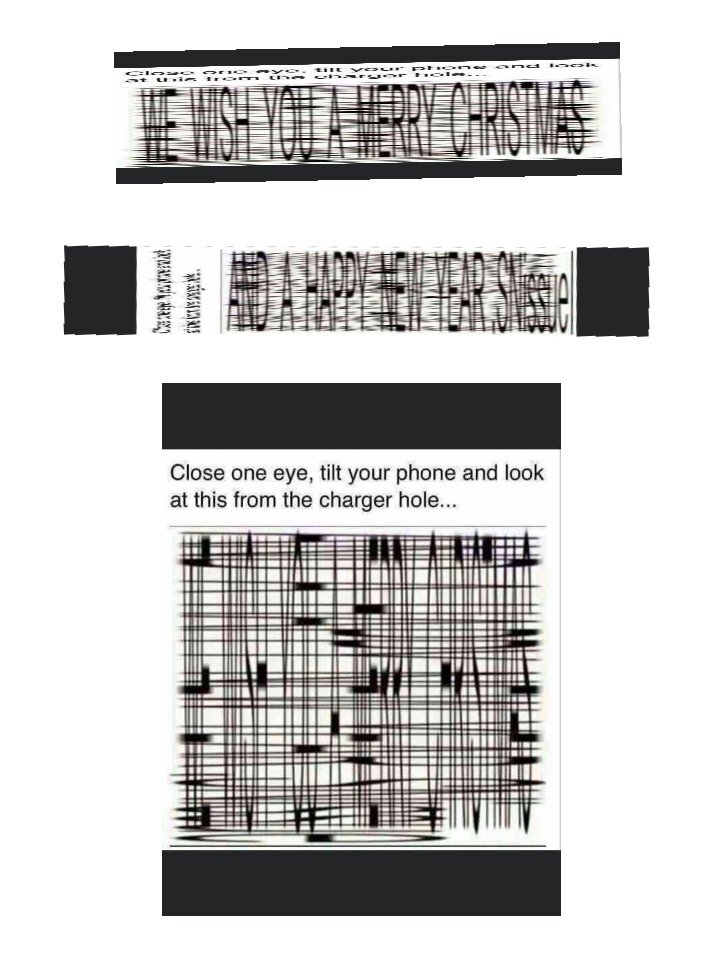 한쪽 눈 감고 폰을 비스듬히 기울여서 충전단자 있는 쪽에서 이미지를 보세요 | 인스티즈